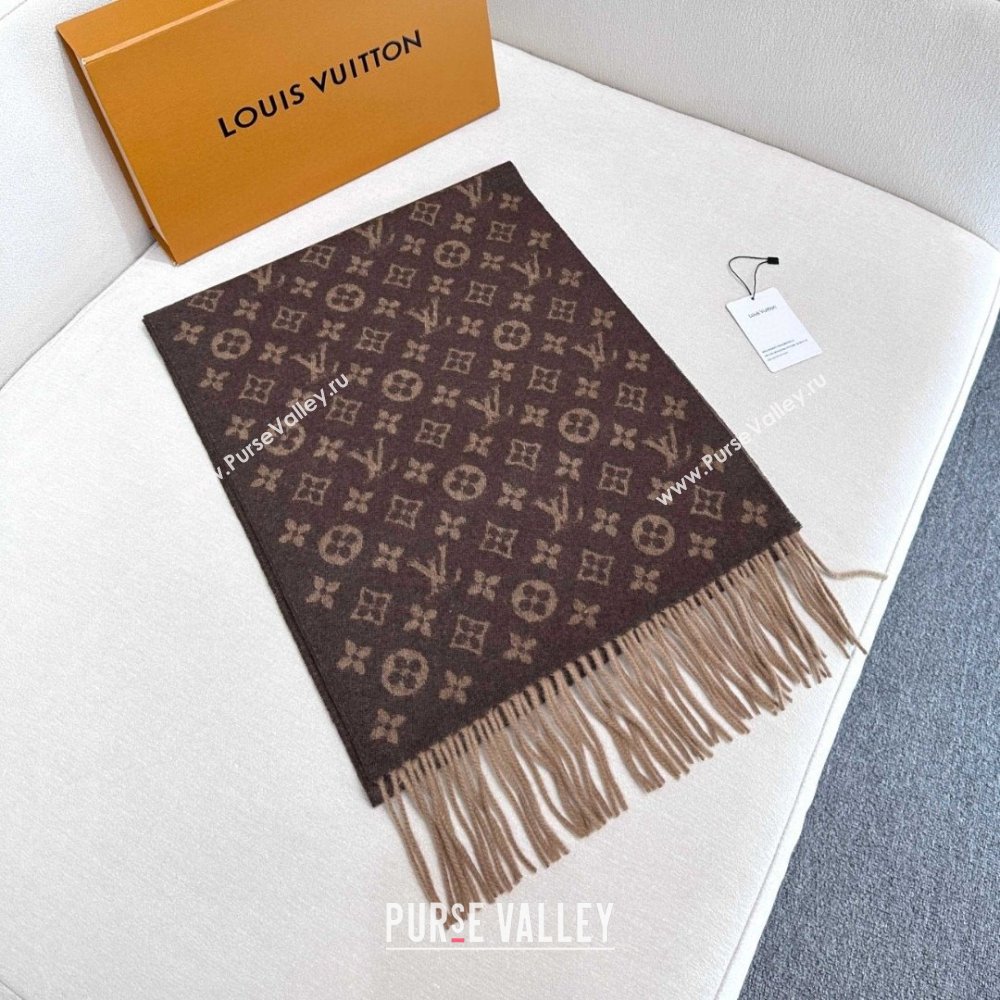 Louis Vuitton Cashmere Long Scarf 180x30cm LV110714 Brown 2025 (A-25110714)