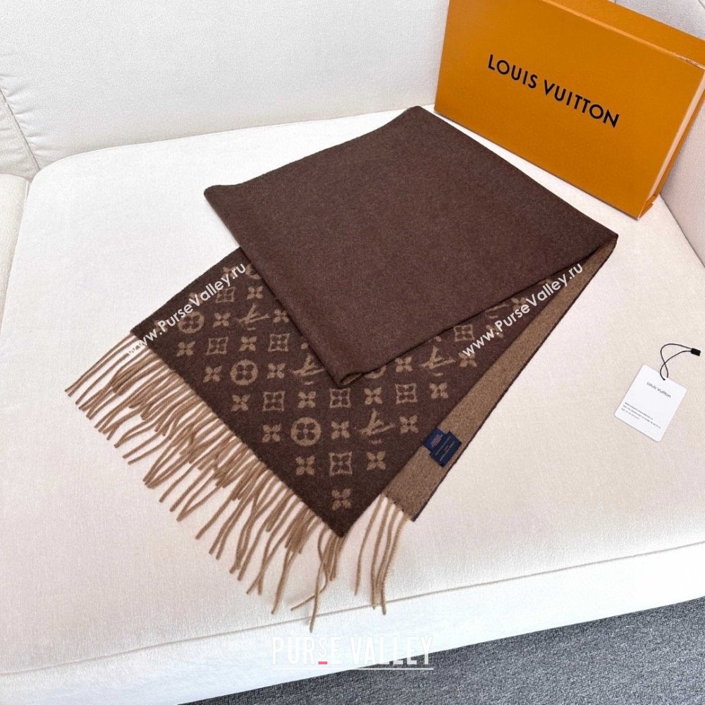 Louis Vuitton Cashmere Long Scarf 180x30cm LV110714 Brown 2025 (A-25110714)