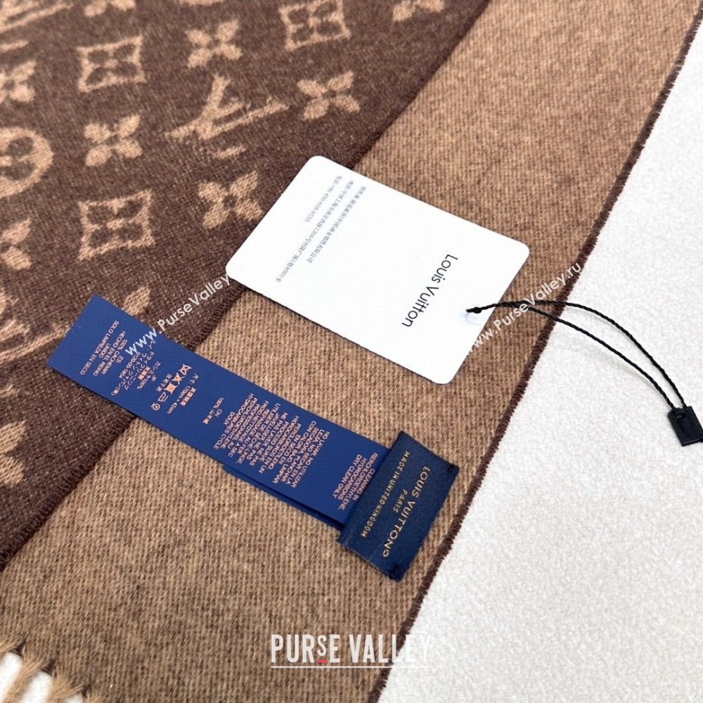 Louis Vuitton Cashmere Long Scarf 180x30cm LV110714 Brown 2025 (A-25110714)