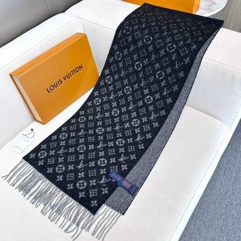 Louis Vuitton Cashmere Long Scarf 180x30cm LV110715 Black 2025 (A-25110715)