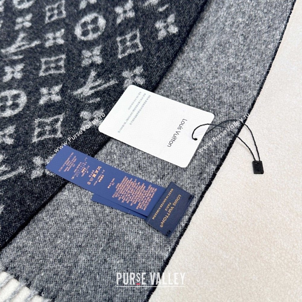 Louis Vuitton Cashmere Long Scarf 180x30cm LV110715 Black 2025 (A-25110715)