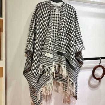 Dior Cashmere Reversible Cape D110716 Black/White 2025 (A-25110716)