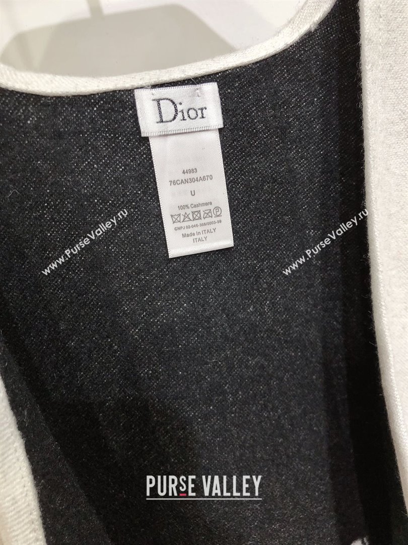Dior Miss Dior Cashmere Reversible Cape D110717 Black/Grey 2025 (A-25110717)