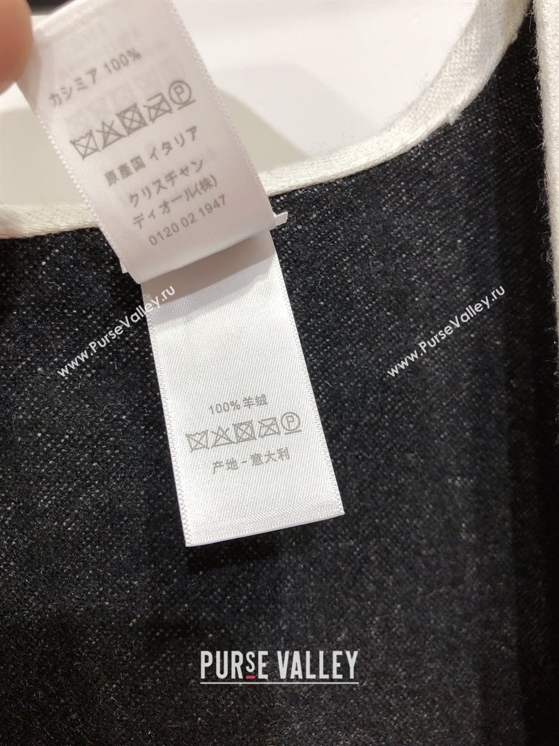 Dior Miss Dior Cashmere Reversible Cape D110717 Black/Grey 2025 (A-25110717)