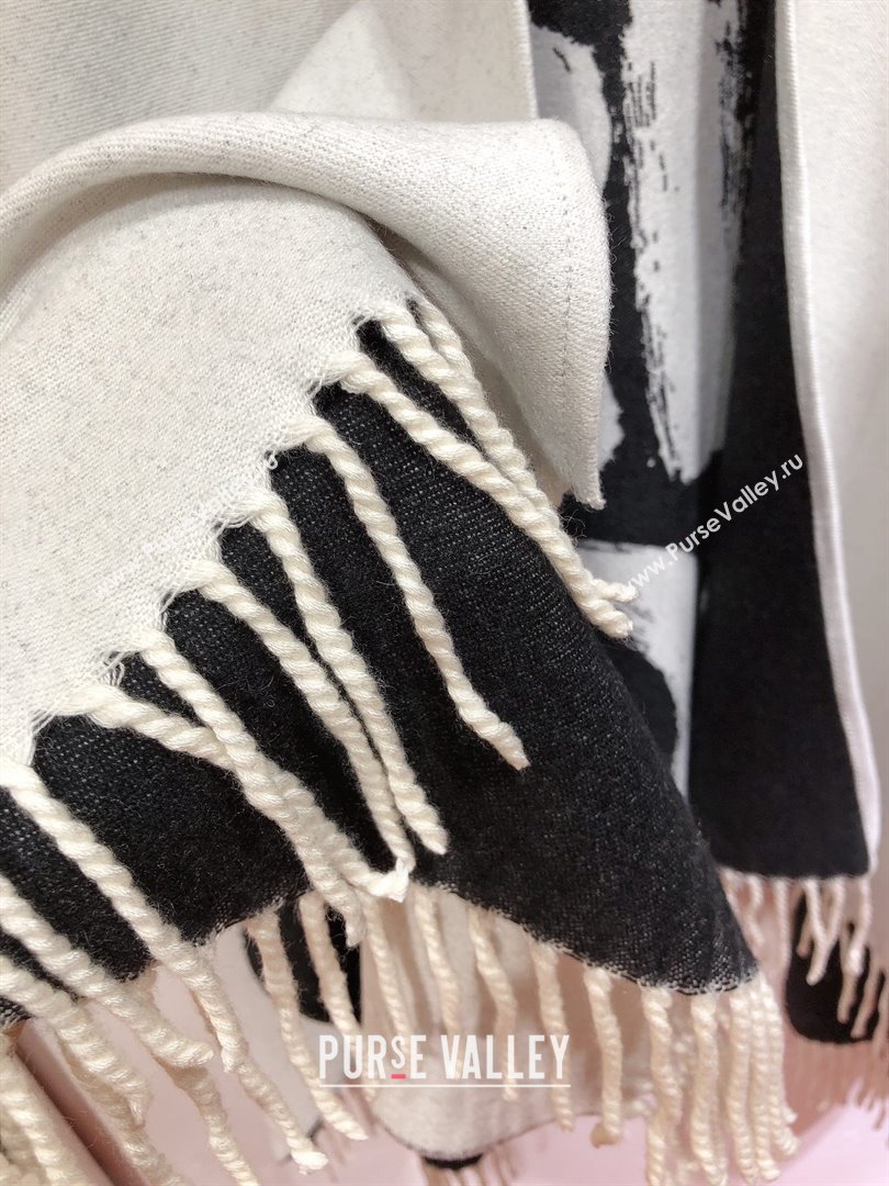 Dior Miss Dior Cashmere Reversible Cape D110717 Black/Grey 2025 (A-25110717)