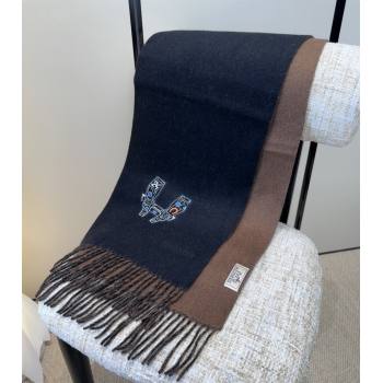 Hermes Long190x35cm Scarf H110505 Black 2025 (O-25110505)