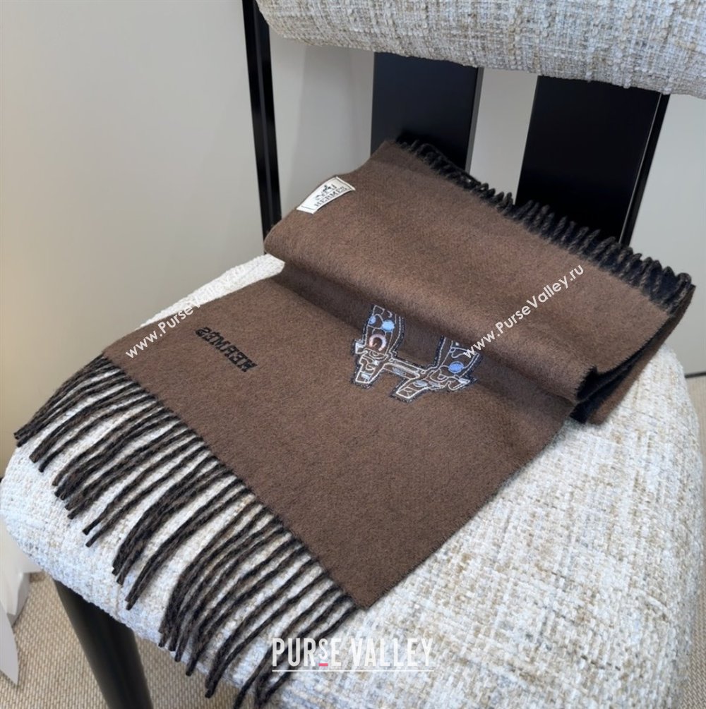 Hermes Long190x35cm Scarf H110505 Black 2025 (O-25110505)