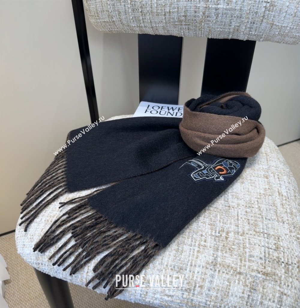 Hermes Long190x35cm Scarf H110505 Black 2025 (O-25110505)