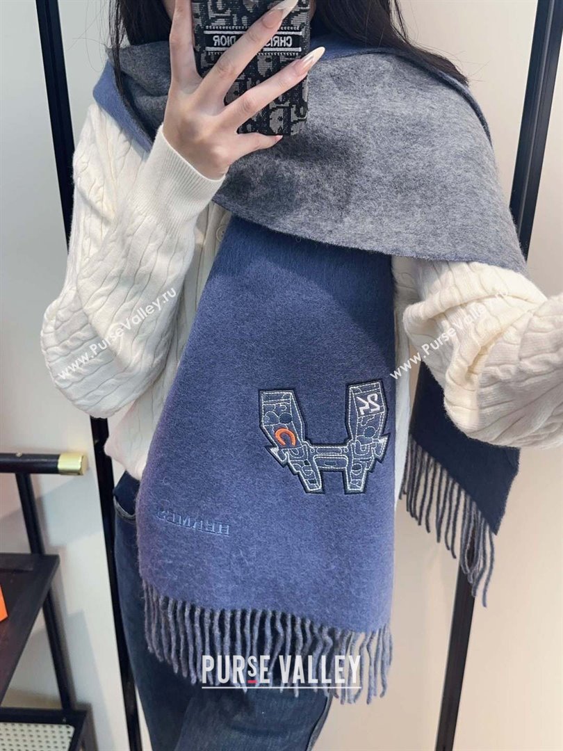 Hermes Long190x35cm Scarf H110502 Blue 2025 (O-25110502)
