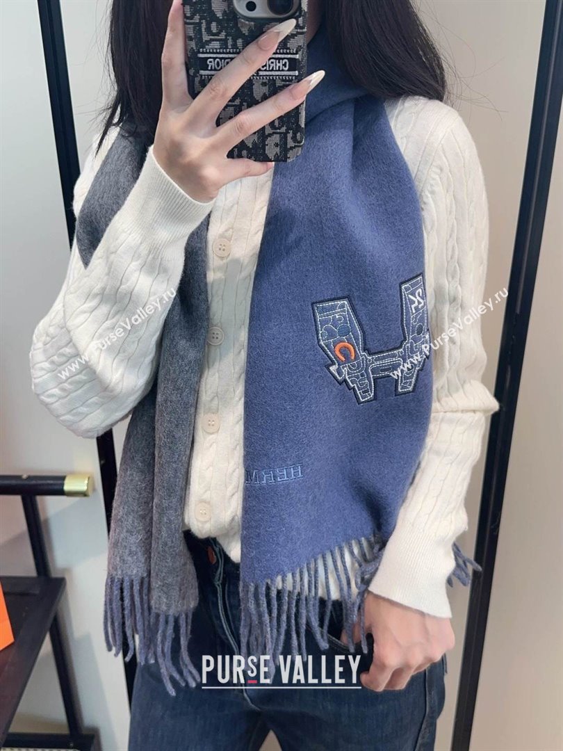 Hermes Long190x35cm Scarf H110502 Blue 2025 (O-25110502)