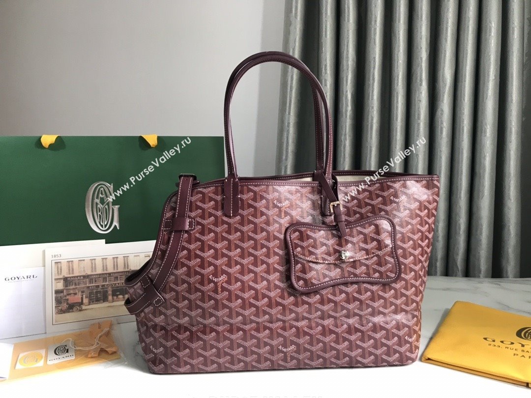 Goyard Chien Gris Dog Bag Burgundy 2025 (ZH-25110734)