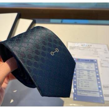 Gucci Mens Silk Tie with Horsebit Blue/Green 2025 GG111202 (XMN-251112013)