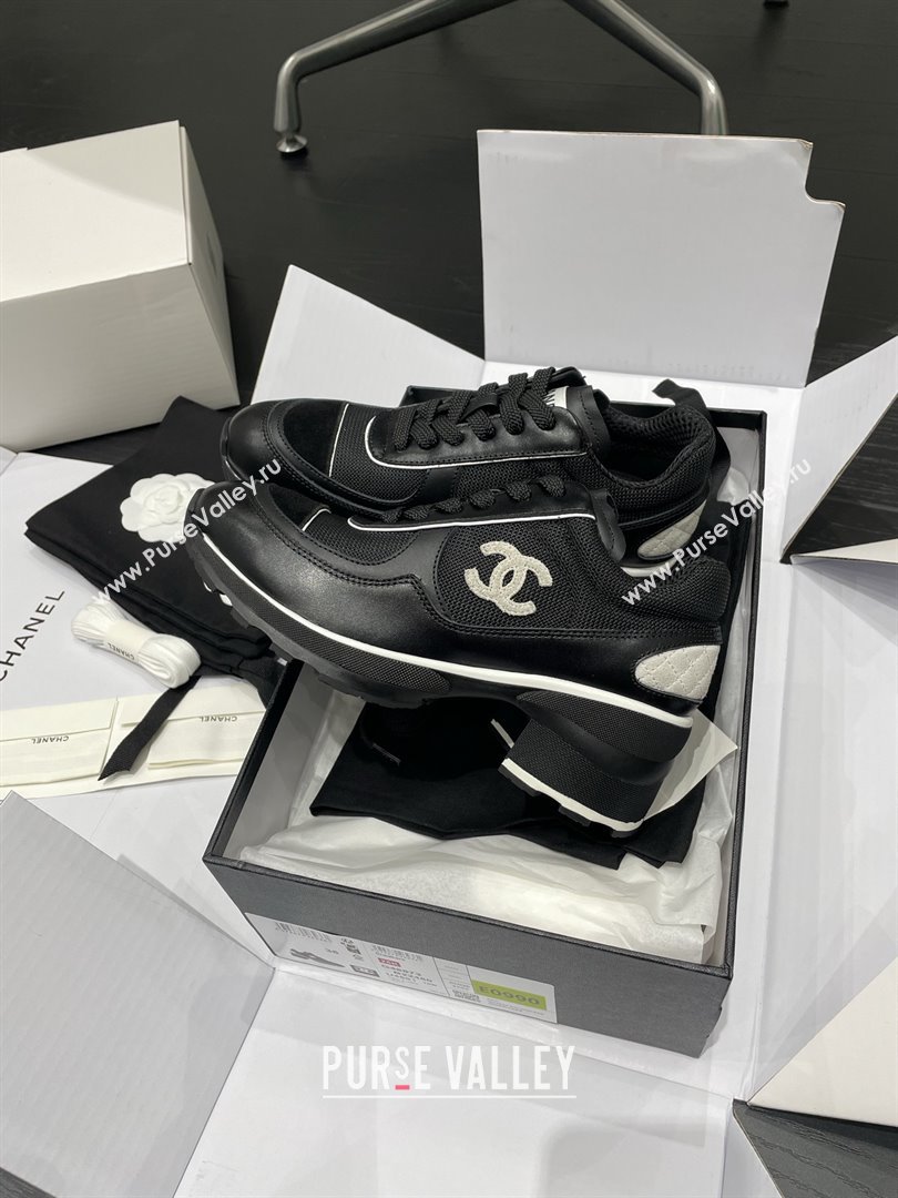 Chanel Trainers/Senakers in Mixed Fibers Shiny Calfskin Suede Calfskin G46871 Black 2025 (MGN-25111101)