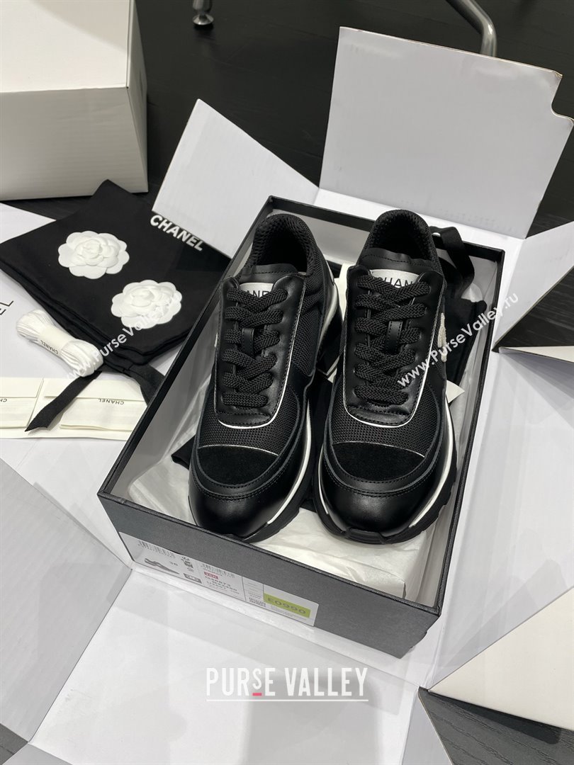 Chanel Trainers/Senakers in Mixed Fibers Shiny Calfskin Suede Calfskin G46871 Black 2025 (MGN-25111101)