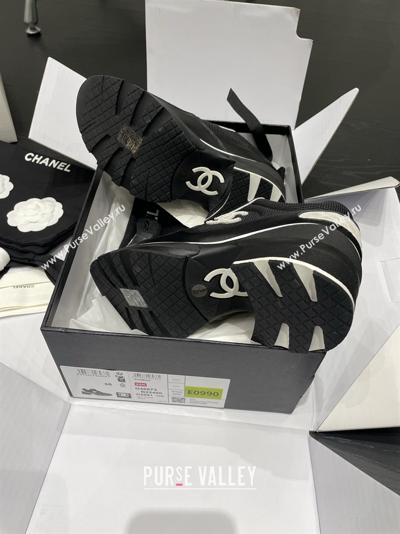 Chanel Trainers/Senakers in Mixed Fibers Shiny Calfskin Suede Calfskin G46871 Black 2025 (MGN-25111101)
