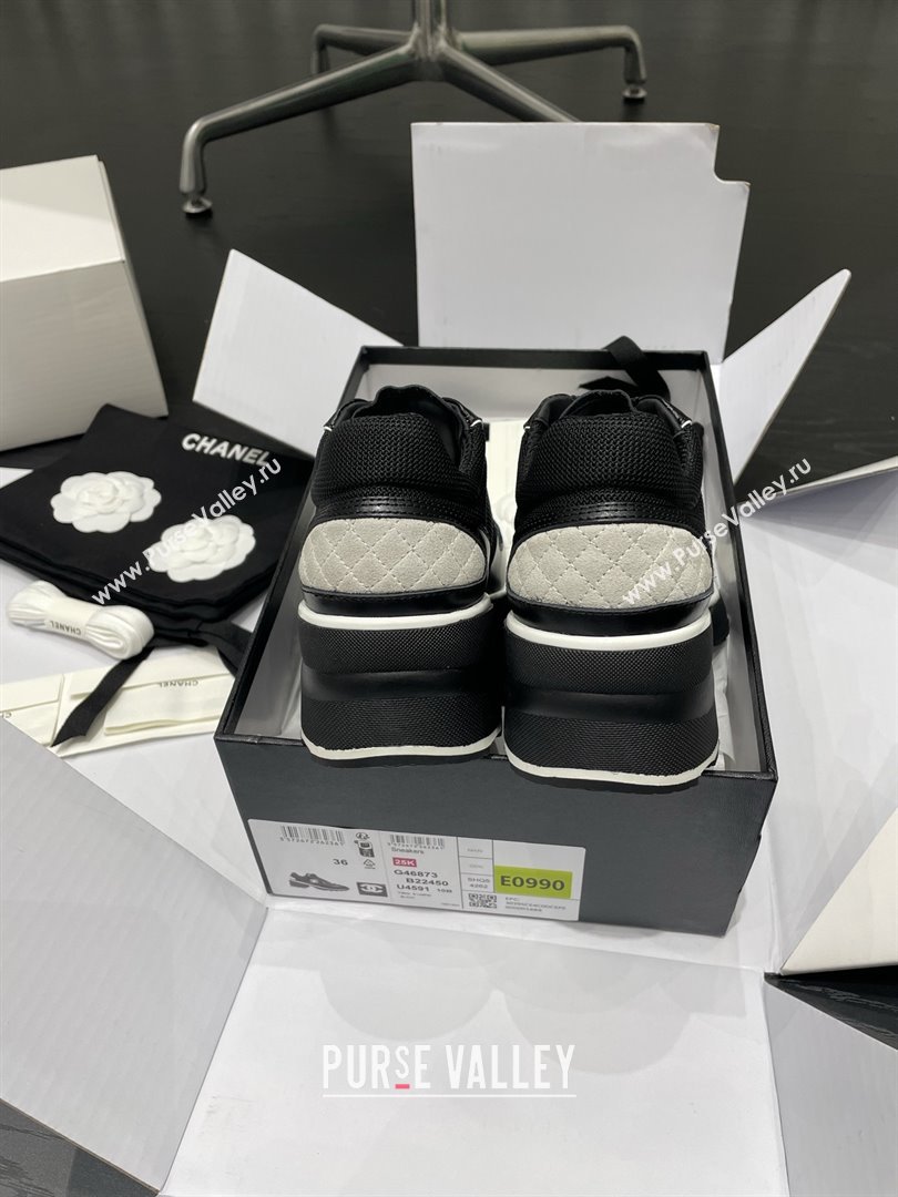 Chanel Trainers/Senakers in Mixed Fibers Shiny Calfskin Suede Calfskin G46871 Black 2025 (MGN-25111101)