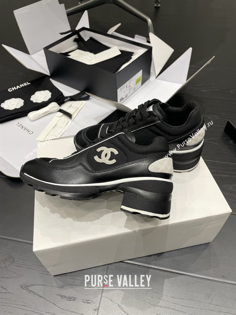 Chanel Trainers/Senakers in Mixed Fibers Shiny Calfskin Suede Calfskin G46871 Black 2025 (MGN-25111101)