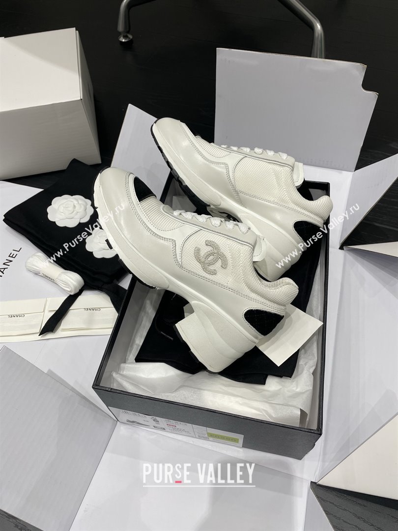 Chanel Trainers/Senakers in Mixed Fibers Shiny Calfskin Suede Calfskin G46871 White 2025 (MGN-25111102)