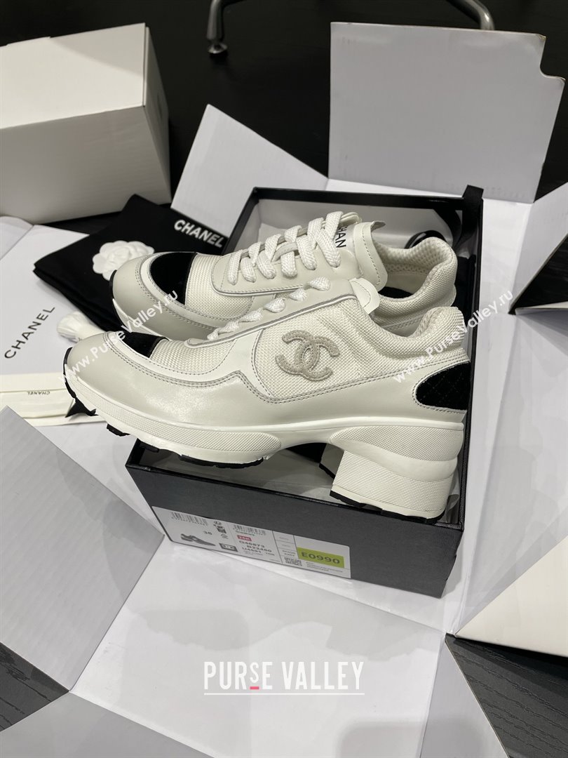 Chanel Trainers/Senakers in Mixed Fibers Shiny Calfskin Suede Calfskin G46871 White 2025 (MGN-25111102)
