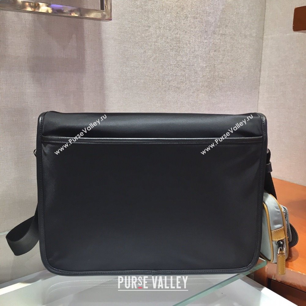 Prada Mens Nylon Cross-Body Messenger Bag 2VD768 Grey/Black 2025 (YZ-25111213)