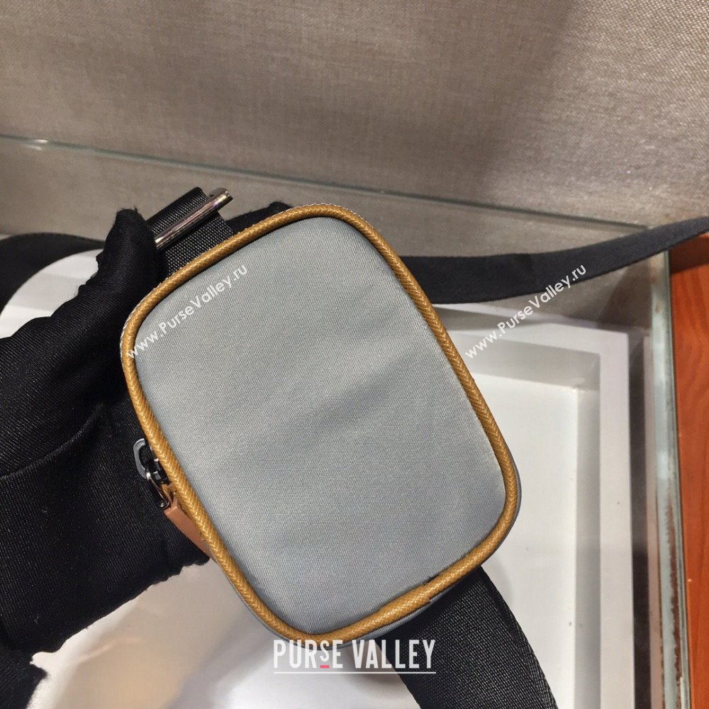 Prada Mens Nylon Cross-Body Messenger Bag 2VD768 Grey/Black 2025 (YZ-25111213)