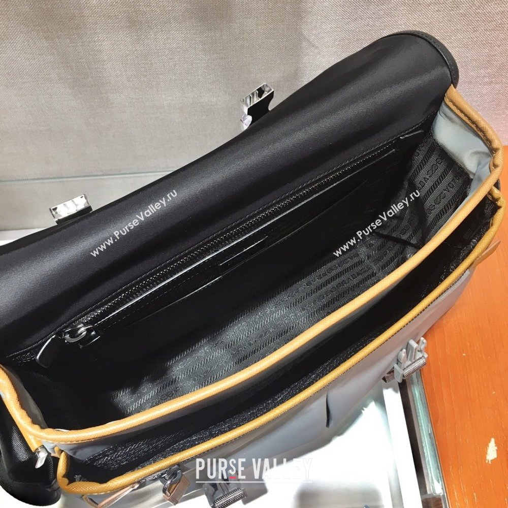 Prada Mens Nylon Cross-Body Messenger Bag 2VD768 Grey/Black 2025 (YZ-25111213)