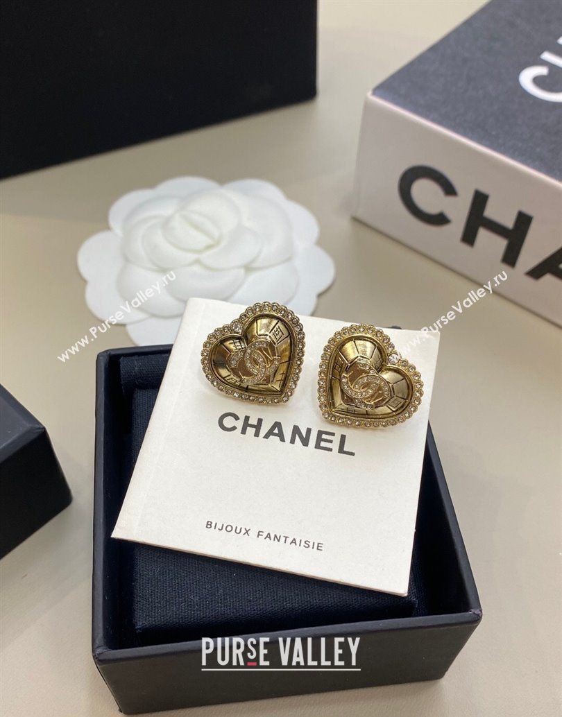 Chanel Heart Stud Earrings Gold 2025 YF111209 (YF-251112129)
