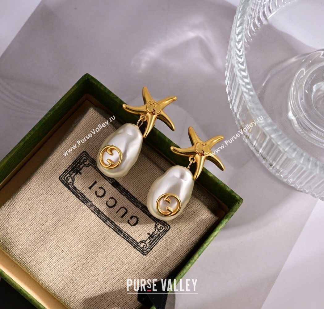 Gucci Pearl Pendant Short Earrings 2025 1112 (YF-251112132)