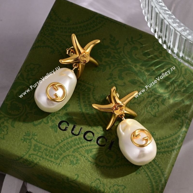 Gucci Pearl Pendant Short Earrings 2025 1112 (YF-251112132)