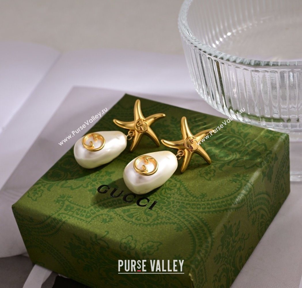 Gucci Pearl Pendant Short Earrings 2025 1112 (YF-251112132)