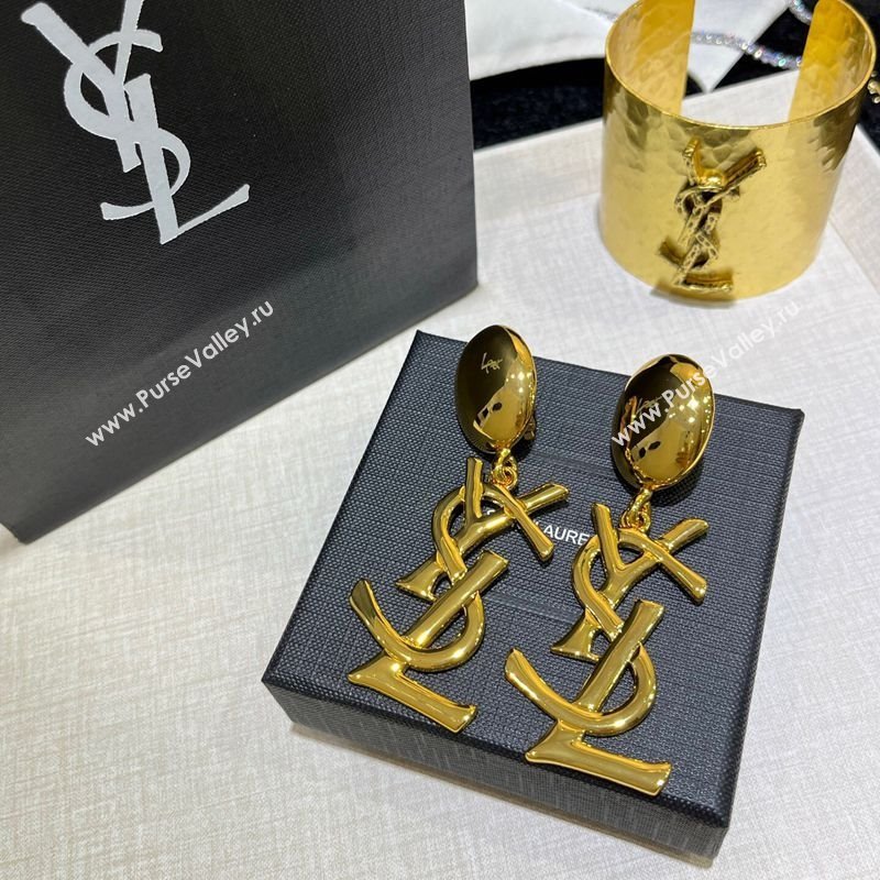 Saint Laurent YSL Clip Earrings Gold 2025 1112 (YF-251112137)