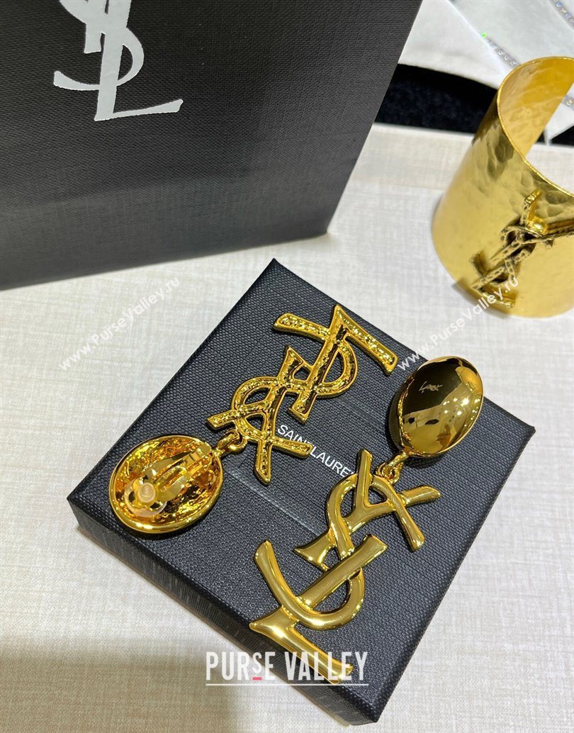 Saint Laurent YSL Clip Earrings Gold 2025 1112 (YF-251112137)