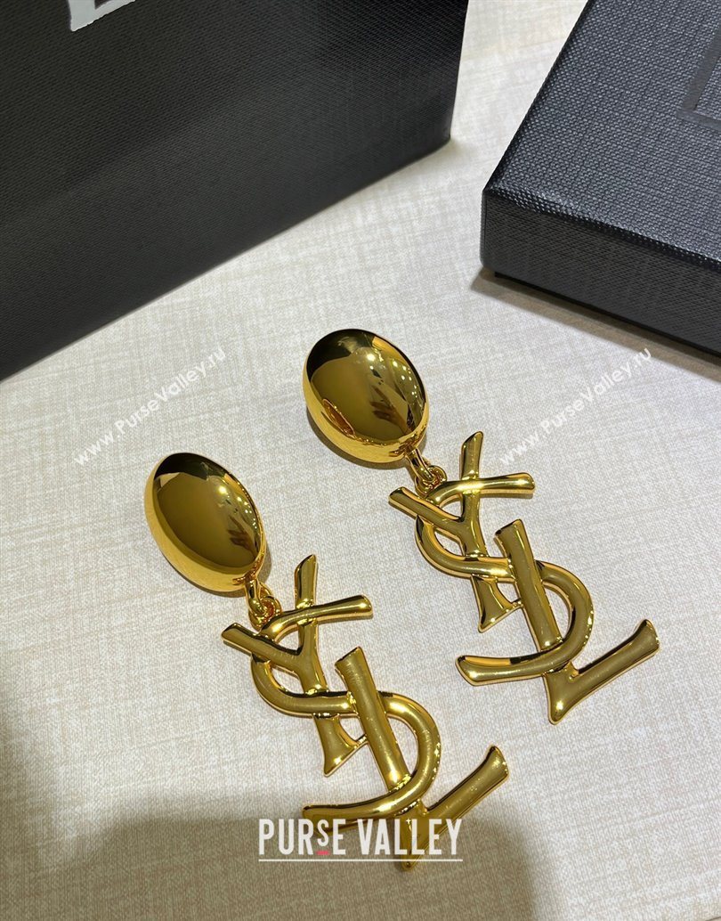 Saint Laurent YSL Clip Earrings Gold 2025 1112 (YF-251112137)