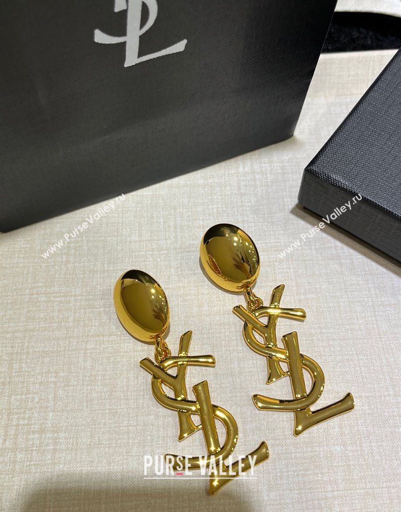Saint Laurent YSL Clip Earrings Gold 2025 1112 (YF-251112137)