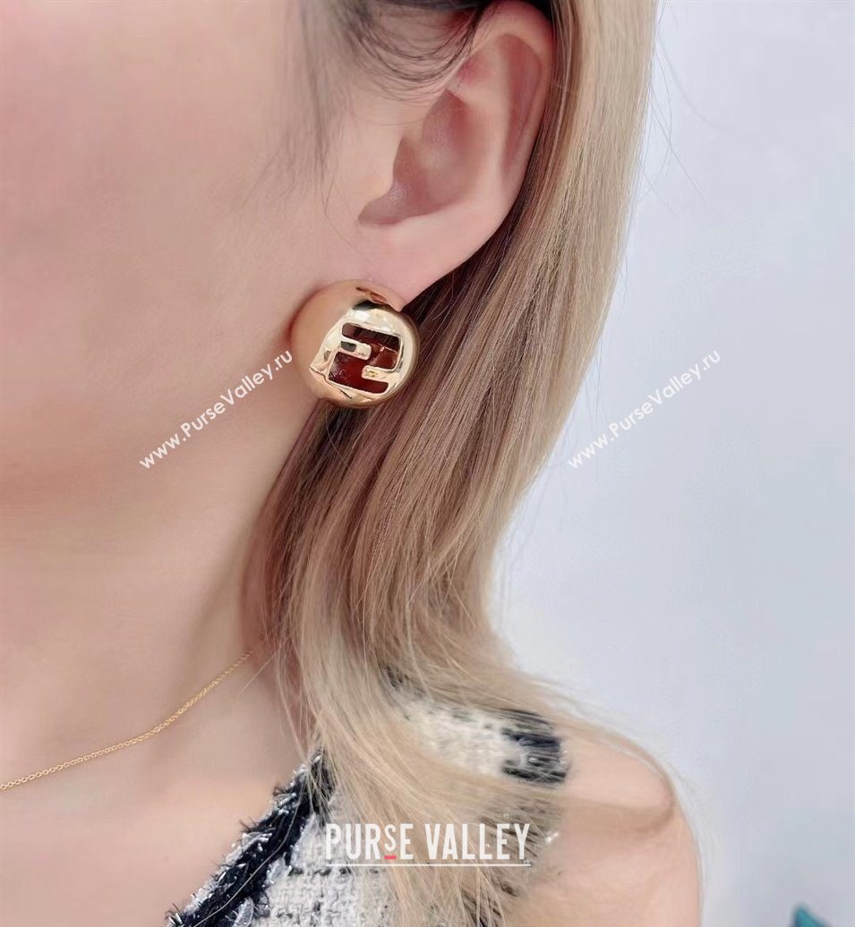 Fendi Sphera Stud Earrings Gold 2025 (YF-251112138)