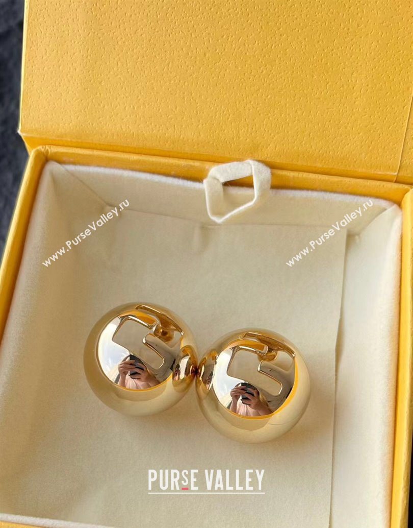 Fendi Sphera Stud Earrings Gold 2025 (YF-251112138)