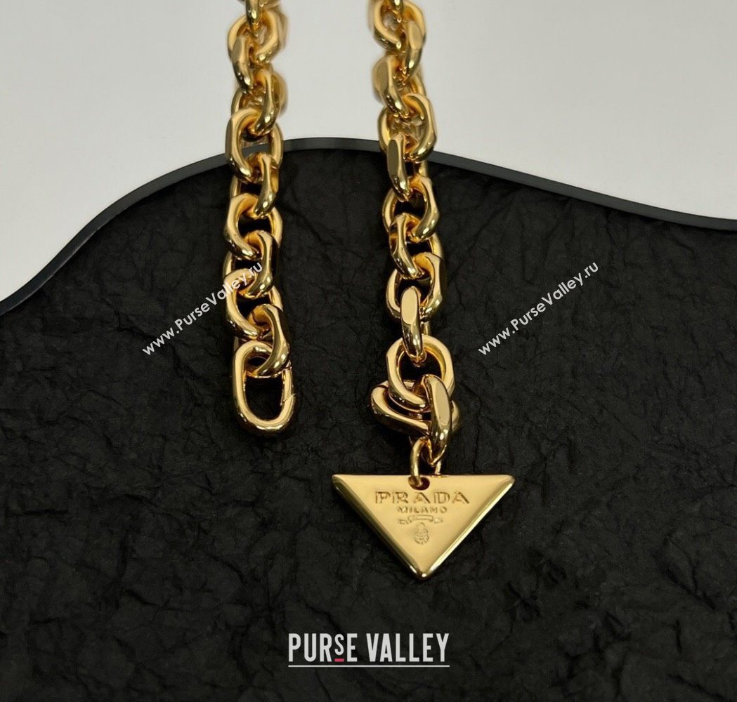 Prada Chain Logo Pendant Necklace Gold 2025 1112 (YF-251112151)