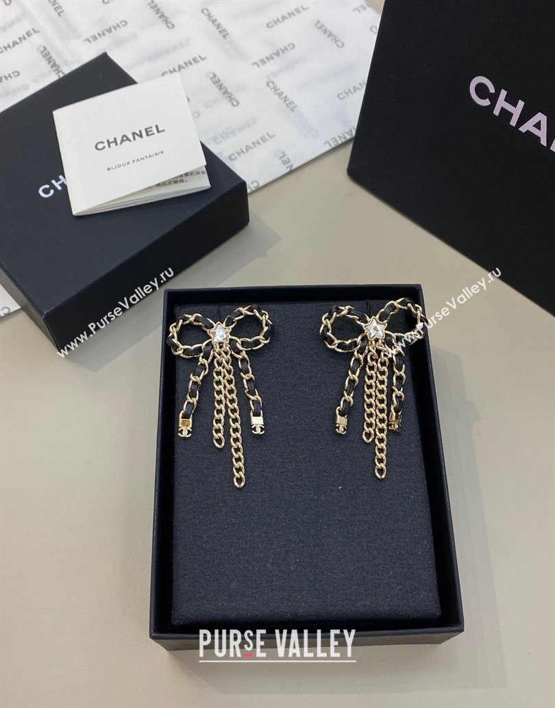 Chanel Bow Tassel Earrings Black 2025 YF111207 (YF-251112122)