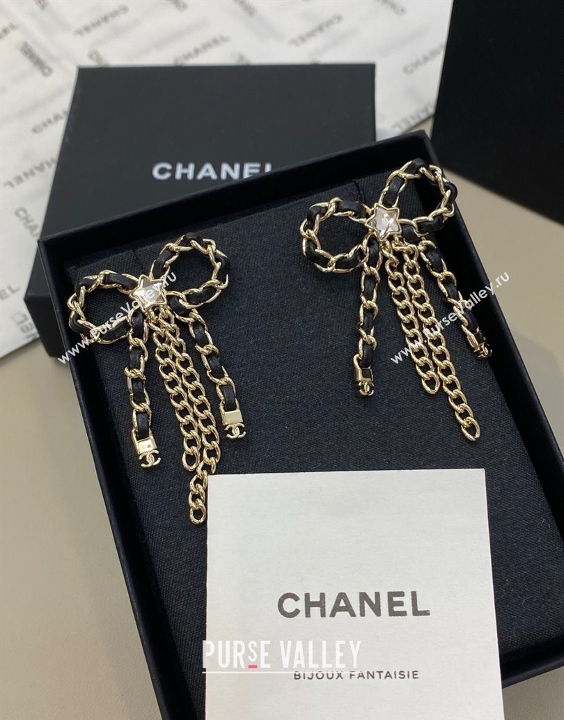 Chanel Bow Tassel Earrings Black 2025 YF111207 (YF-251112122)