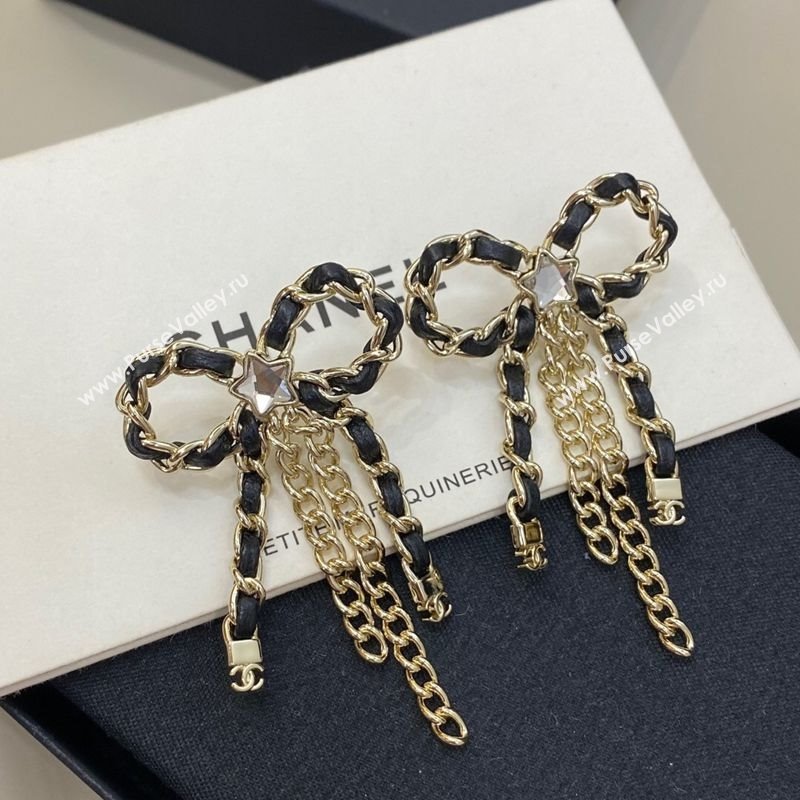 Chanel Bow Tassel Earrings Black 2025 YF111207 (YF-251112122)