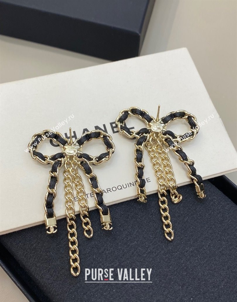 Chanel Bow Tassel Earrings Black 2025 YF111207 (YF-251112122)