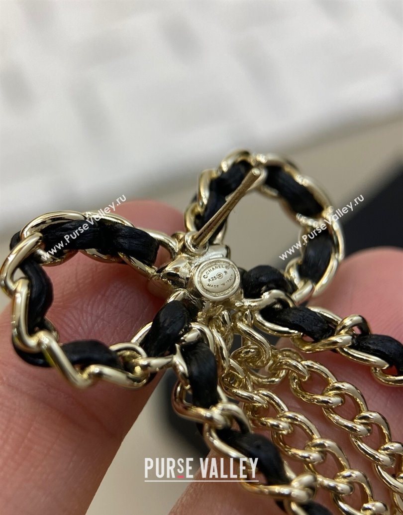 Chanel Bow Tassel Earrings Black 2025 YF111207 (YF-251112122)