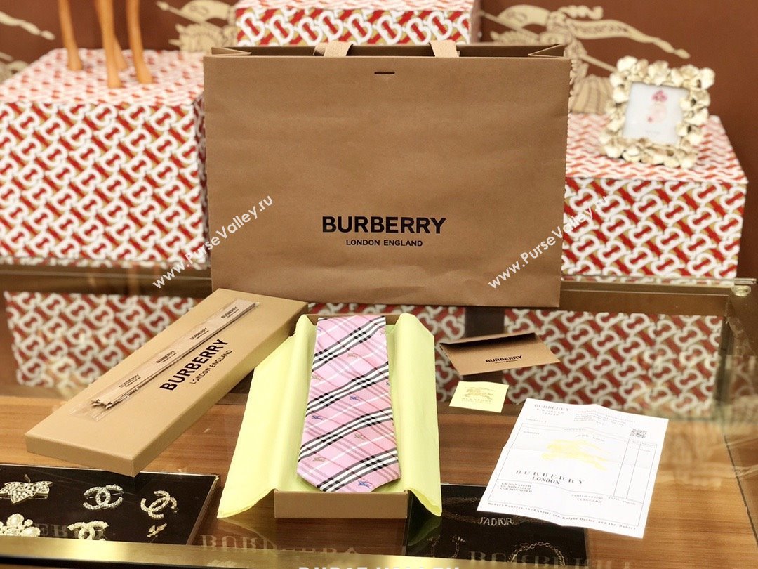 Burberry Silk Tie B111224 Pink 2025 (WTZ-25111224)