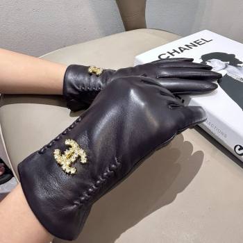 Chanel Lambskin Gloves CH111735 Chocolate Brown 2025 (XMV-25111735)