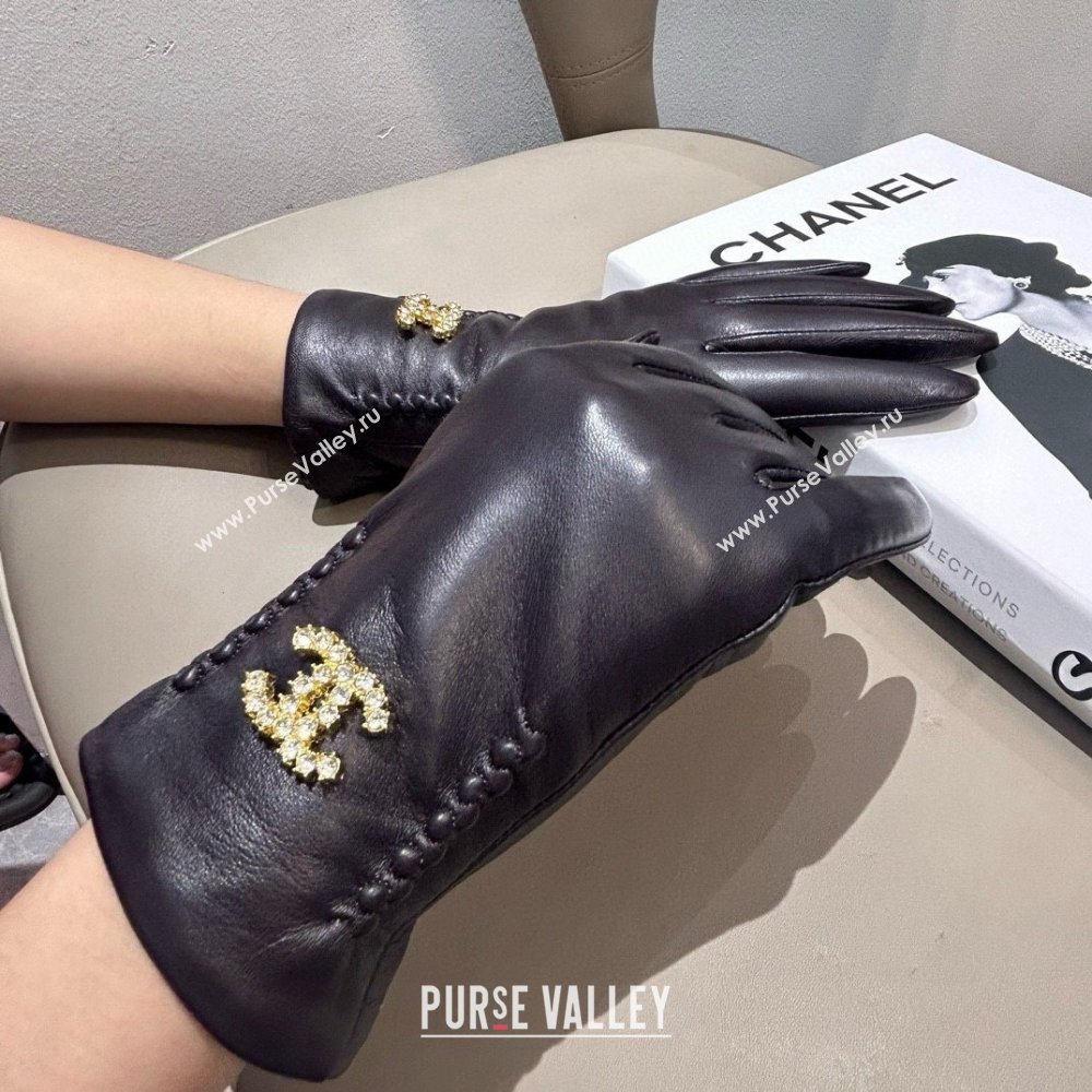 Chanel Lambskin Gloves CH111735 Chocolate Brown 2025 (XMV-25111735)