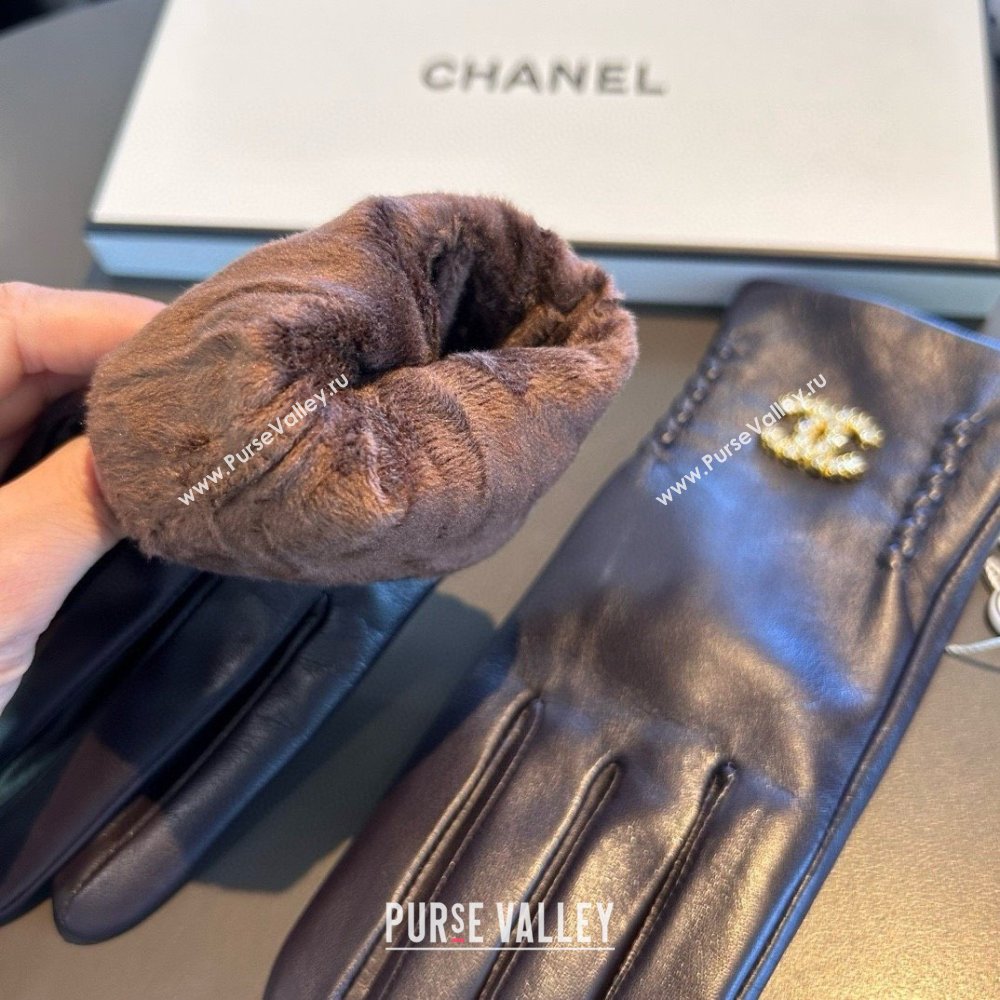Chanel Lambskin Gloves CH111735 Chocolate Brown 2025 (XMV-25111735)