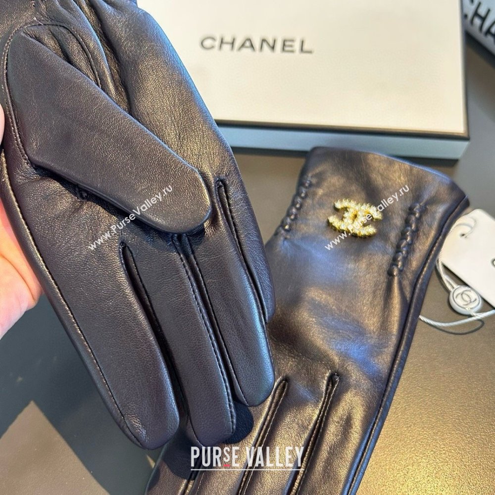 Chanel Lambskin Gloves CH111735 Chocolate Brown 2025 (XMV-25111735)