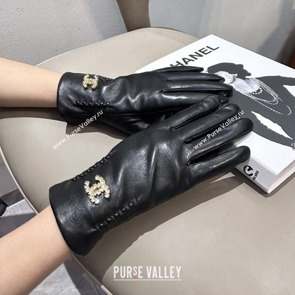 Chanel Lambskin Gloves CH111737 Black 025 (XMV-25111737)