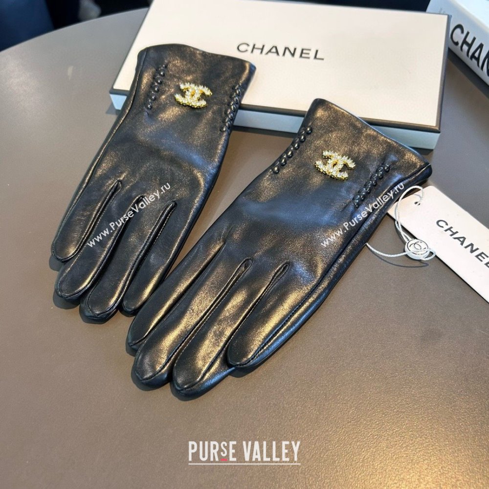 Chanel Lambskin Gloves CH111737 Black 025 (XMV-25111737)