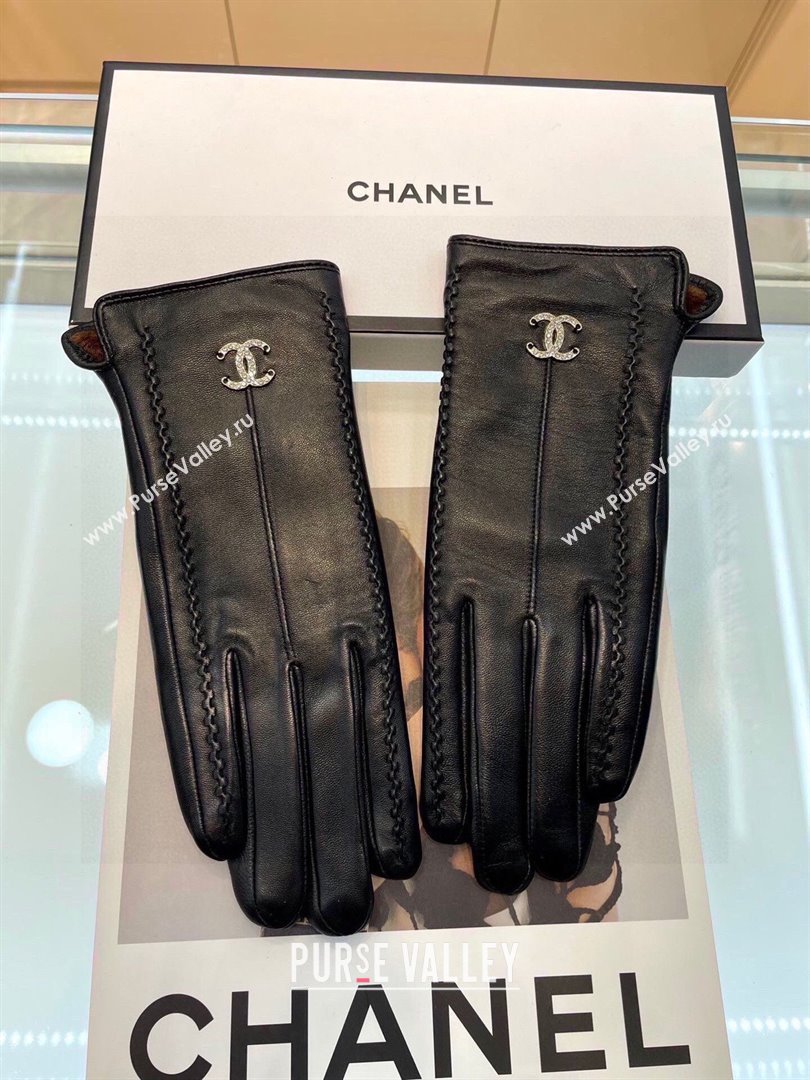 Chanel Lambskin Gloves CH111306 Black 2025 (A-25111306)